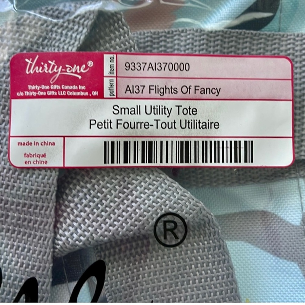 🆕 Thirty One Small Utility Tote Bag in FLIGHTS OF FANCY 🐦 - Picture 4 of 4